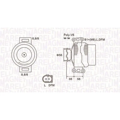 Imagen de MAGNETI MARELLI 063731811010 Alternador 14V 140A SEAT: Altea XL, Leon II Hatchback, Altea, VOLKSWAGEN: Passat B6 Berlina, B7 Variant, Sharan