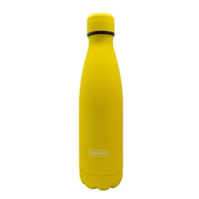 Imagen de Nerthus FIH 612 Termo Doble Pared para frios y Calientes Diseño Amarillo de Acero Inoxidable 500 ml Libre BPA, Tapon Hermético, 18/8
