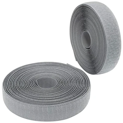 Imagen de AERZETIX C65950 Cinta/rollo de scratch 25mm 5 metros auto agarre organizador/sujetacables tira enganche bolsa prenda correa color: gris piedra en poliamida y poliéster