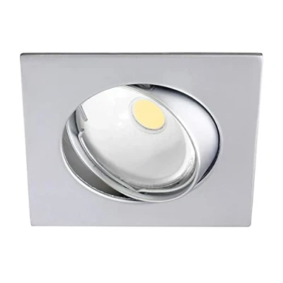 Imagen de wonderlamp W E000012 Basic Foco empotrable cuadrado, color acero, 9 x 8 3 cm [Clase de eficiencia energética A+]
