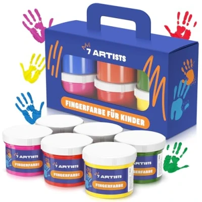 Imagen de 7 Artists Pintura de Dedos no Toxica para Niños 6x60 ml Temperas Manos Finger Paint Bebes