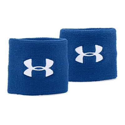 Imagen de Under Armour UA Performance Paquete de 2 muñequeras 7,6 cm para hombre, azul OSFA