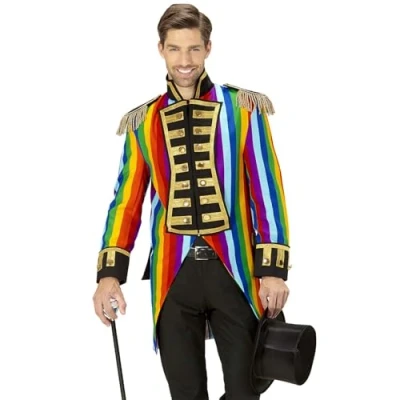 Imagen de W WIDMANN frac para desfile de disfraces, confeti, arco iris, CSD, maestro ceremonias, uniforme guardia, payaso, showmen, fiesta lema, carnaval