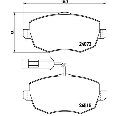 Imagen de BREMBO P 23 128 Juego de pastillas freno con contacto avisador desgaste tornillos pinza accesorios LANCIA: Ypsilon II