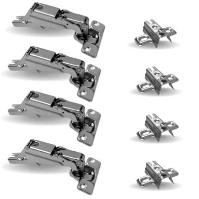 Imagen de Paquete de 4 unidades. Bisagra 180 cuello 0 9 18 Piquetas H 2 para puertas muebles gama universal (cuello 0, H4)