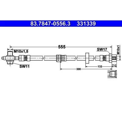 Imagen de ATE 83.7847 0556.3 Latiguillos de Freno 555 M10x1
