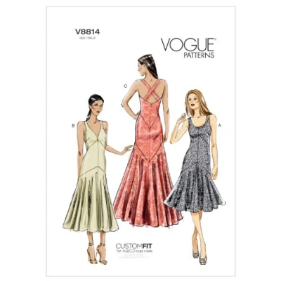 Imagen de Vogue Patrón de Vestido para Mujer, Satén, Multicolor, E5 (14 16 18 20 22)