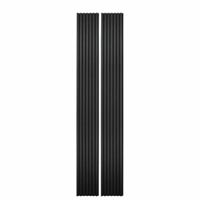 Imagen de DECOON Lote de 2 paneles listones madera, 250 x 30 cm, chapa negra, fondo negro, 1,5 m²