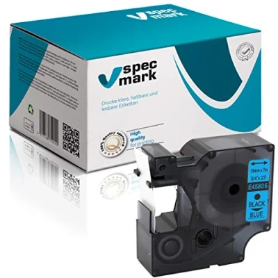 Imagen de specmark compatible para DYMO D1 45806 cinta de impresión 19 mm x 7 m negro sobre azul (S0720860) con impresoras LM Label Manager LP Point LW Writer DUO