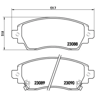 Imagen de BREMBO P 83 042 Juego de pastillas freno con avisador acústico desgaste sin accesorios TOYOTA: Corolla VIII Compact, Liftback