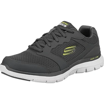 Imagen de Skechers Flex Advantage 4.0, Zapatillas Hombre, Charcoal Leather Mesh PU Trim, 47.5 EU