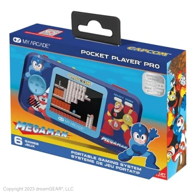 Imagen de Consola retro portátil My arcade Pocket Player Pro Mega Man, Incluye juego Azul