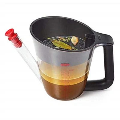 Imagen de OXO Good Grips Separador de Grasa (1 L), Blanco/Negro, 1 litro