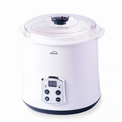 Imagen de LACOR 69243 Yogurtera Maxi supersilenciosa, Ideal para hacer Kéfir, Yogur Griego y Queso Fresco, Con Temporizador 48 horas, Pantalla LED, Capacidad: 2L, Ø 20 x 23 cm, Blanco