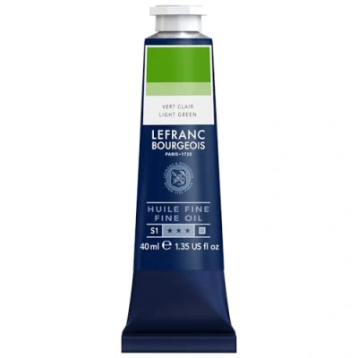 Imagen de Lefranc Bourgeois 301783 Pintura al óleo fina de calidad, resistente a la luz y consistencia uniforme, tubo 40 ml, ideal para lienzos tableros pintura, Verde claro