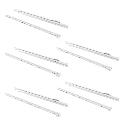 Imagen de EMUCA guías correderas para cajones 550mm con extracción Parcial Color Blanco, Lote de 5
