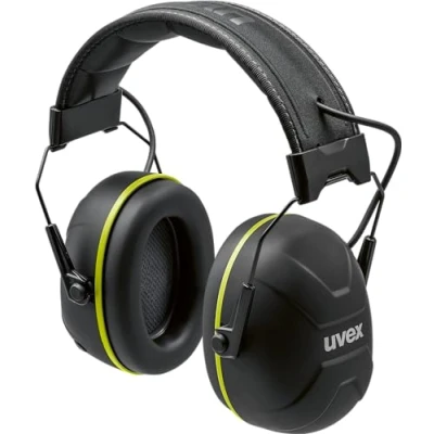 Imagen de Uvex aXess One 2.0 Protectores auditivos activos con tecnología Bluetooth 5.2 SNR 31 dB, IP54 adecuado para exteriores y estribos robustos, negro, verde talla única, negro/verde lima,