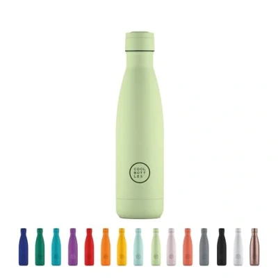Imagen de Cool Bottles Botella de Agua Acero Inoxidable 500 ml Pastel Green 26,5 x 7 cm Térmica Hermética Bebidas Frías 36 H y Calientes 18 Triple Technology Libre BPA