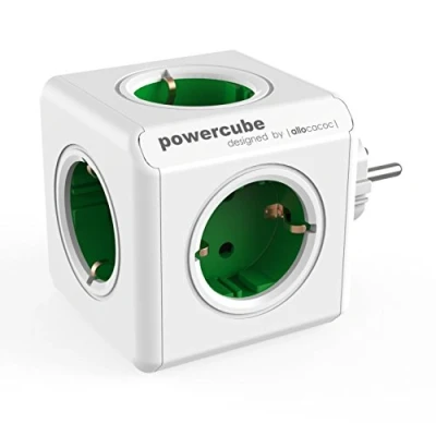 Imagen de Allocacoc 16896 PowerCube Ladrón de 5 enchufes con forma cubo, color blanco