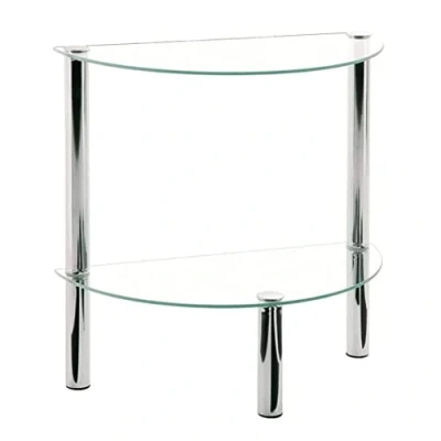Imagen de HAKU Möbel Mesa Auxiliar Cromo, Metal, Cristal de Seguridad Dim.: AN 45 cm x AL 47 P 22 cm, Estilo: Moderno
