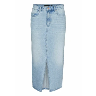 Imagen de Vero Moda Vmveri CALF Skirt Falda de tubo, Mujer, Talla: Medium, Light blue denim
