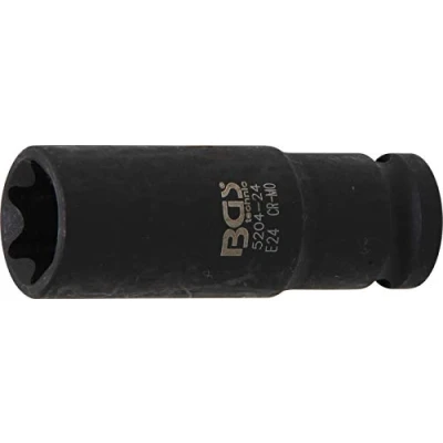 Imagen de BGS 5204 24 Llave de vaso impacto E Torx, larga entrada 12,5 mm (1/2&quot;) E24