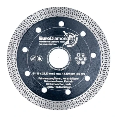 Imagen de Disco de corte diamantado granito profesional SUPERCUT, para máquina manual, extra fino, 115 mm, piedra