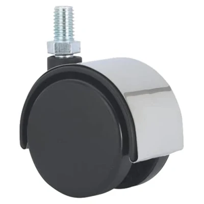 Imagen de Rueda Giratoria para Silla de Oficina, RUEDAS ALEX, DK Cromado, Fijación Espiga Roscada, Poliamida, Ø 50 mm