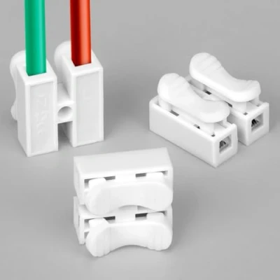 Imagen de QWORK 100 Piezas CH 2 Conector Cable Electrico Rapidos para Iluminación, Fuente de Alimentación y Conexión Cableado del Automóvil
