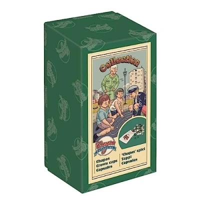 Imagen de Cayro Chapas + 8 Años Modelo en Forma de Tapón Botella Juego Clásico Mesa Niños y Adultos Caja Retro 1 Bolsa Tela 2 Jugadores