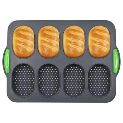 Imagen de Molde para pan de silicona bollería, baguettes, revestimiento antiadherente reutilizable