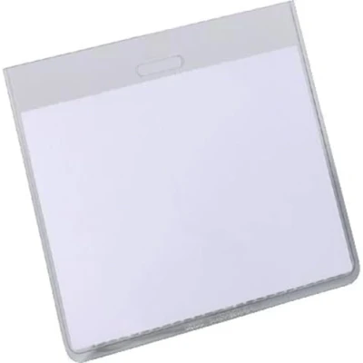Imagen de Durable 813519 Portanombres con perforación para pinza (cerrado, 60 x 90 mm, lámina dura transparente) Paquete de 20 piezas, transparente
