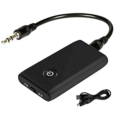 Imagen de Lonnalee Transmisor Bluetooth 5.0, Adaptador y Receptor 2 en 1 Jack 3,5 mm Baja latencia, Altavoces Emisor de Música para TV, Coche,Auriculares