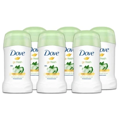 Imagen de 6 desodorantes de barra Go Fresh Dove, antiperspirante, 40 ml, pepino y té verde