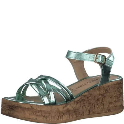 Imagen de MARCO TOZZI 2 28395 20, Sandalias con cuña para Mujer, Verde (Mint Metallic), 38 EU
