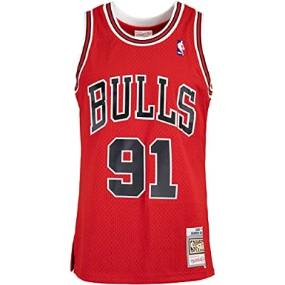 Imagen de Mitchell &amp; Ness Chicago Bulls Dennis Rodman Swingman Camiseta NBA, Hombre, Talla: Small, Scarlet
