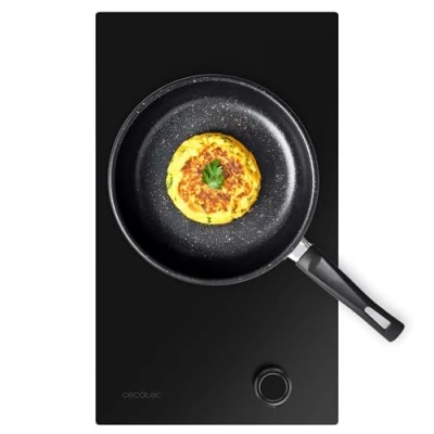 Imagen de Cecotec Placa de Gas 1 Fuego Bolero Squad G 1400S Nano Glass. 3,4kW, Glass, Parrillas Hierro Fundido, Quemador WOK Triple Corona, Encendido Electrónico, Seguridad en Válvulas, Accesorio