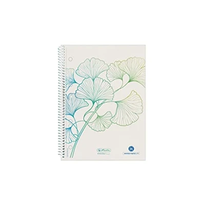 Imagen de Herlitz Greenline Ginkgo 50033508 Bloc de espiral (70 hojas, cuadriculado, 5 unidades)