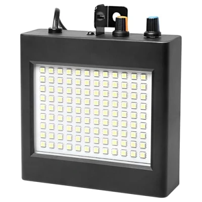 Imagen de 108Led Mini Luz Estroboscopica Discoteca, Luces Estroboscópicas Blanco Discoteca Flash de para Casa, Estroboscópica Parpadeante Usar con Liquido Maquina Humo