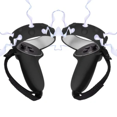 Imagen de Digicharge Agarre de Controlador Silicona para Oculus Quest 2 Touch Controller Covers Cubierta Protectora Anillo Meta VR Mango, Anti caída Protección con Correa Mano Ajustable