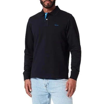 Imagen de GANT Contrast Rugger Polo Black, Hombre, Talla: XXL, Black