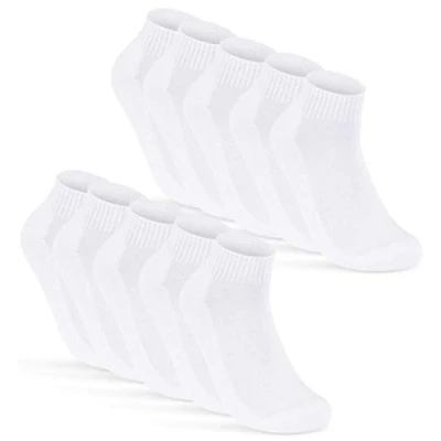 Imagen de sockenkauf24 6 o 12 pares de Calcetines Cortos Hombre &amp; Mujer Deportivos Suela Rizo Algodón 16200 (35 38 10 Blanco)