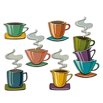Imagen de Sizzix 666287 Juego de Troqueles Thinlits, Paquete 28 Unidades, Papercut Café, Tim Holtz, 666287, Multi Colour, One Size