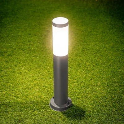 Imagen de CGC Lighting Poste de luz exterior, bolardo, farolas, pasarela, camino entrada, jardín (Gris Medio)