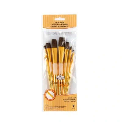 Imagen de Royal &amp; Langnickel RCC 403 Set de brochas planas pelo camello, 7 piezas