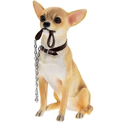 Imagen de Lesser &amp; Pavey Sitting Walkies Chihuahua Dorado y Blanco, 19 cm de Alto