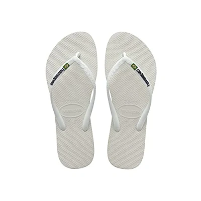 Imagen de Havaianas Slim Brasil Logo, Chanclas Mujer, White, 33/34 EU