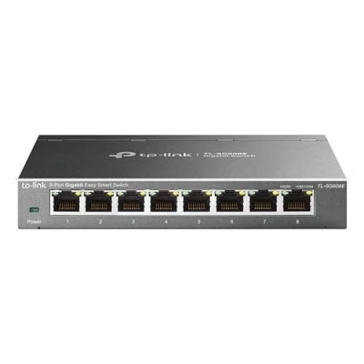 Imagen de TP Link TL SG608E Conmutador Ethernet Gigabit (8 Puertos, Hub RJ45, Switch Manageable, Ideal para Compartir Conexiones y Redes pequeñas Empresas oficinas domésticas