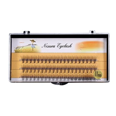 Imagen de Extensiones de Pestañas Volumen 3D, 60 Piezas por Bandeja, Haofy Postizas para Maquillaje Ojos, Prefabricadas Racimo Niñas Mujeres Damas, 6mm a 14mm Opcional (11mm)