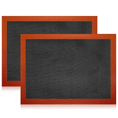 Imagen de 2 Piezas Alfombrilla de Silicona para Hornear, Reutilizable Antiadherente Antideslizante Tapete Lámina Horno Perfectos Pizza/Galletas/Repostería/Fondant (40 x 30 cm)